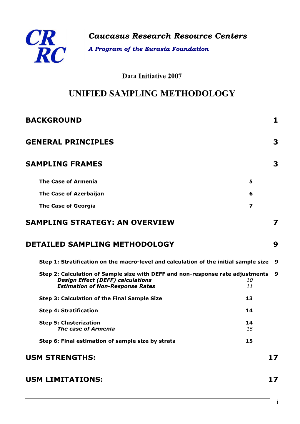 Unified Sampling Methodology