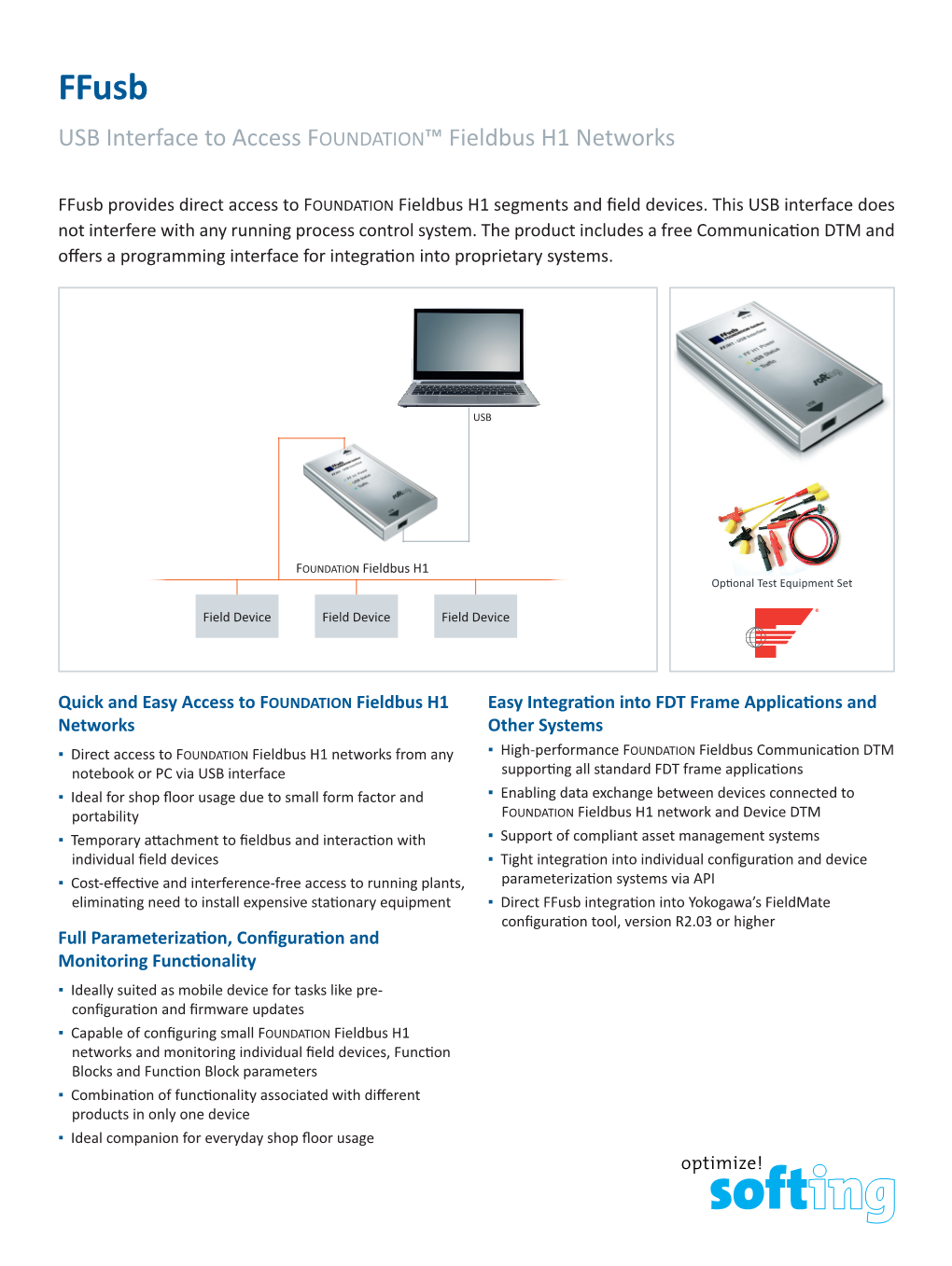 USB Interface to Access FOUNDATION™ Fieldbus H1 Networks