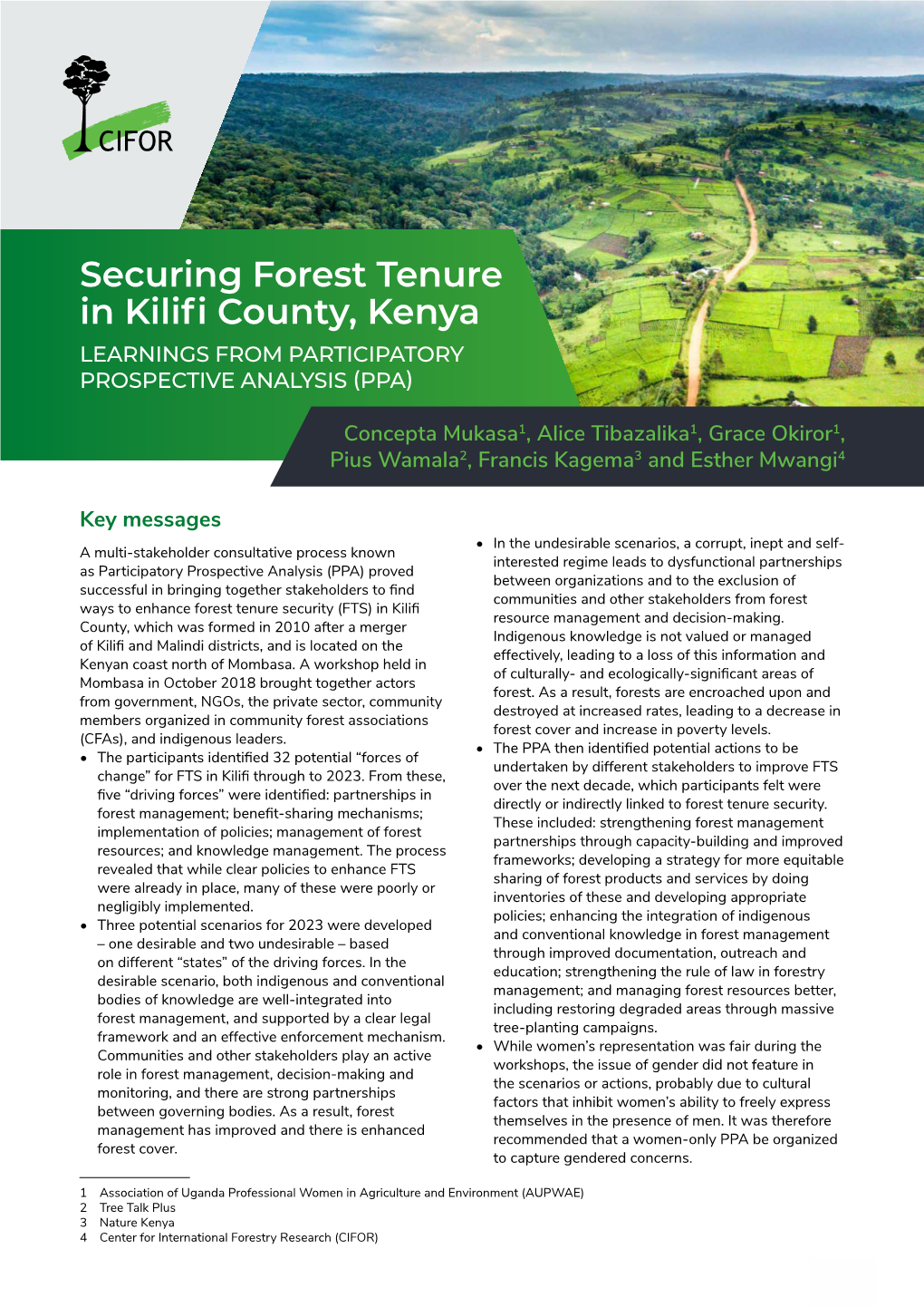 Securing Forest Tenure in Kilifi County, Kenya