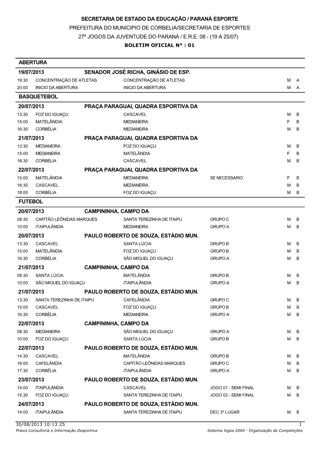 Boletim Oficial N° : 01