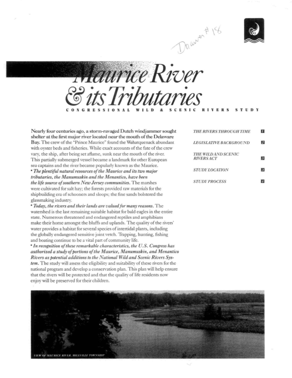 Maurice River Study Report, New Jersey