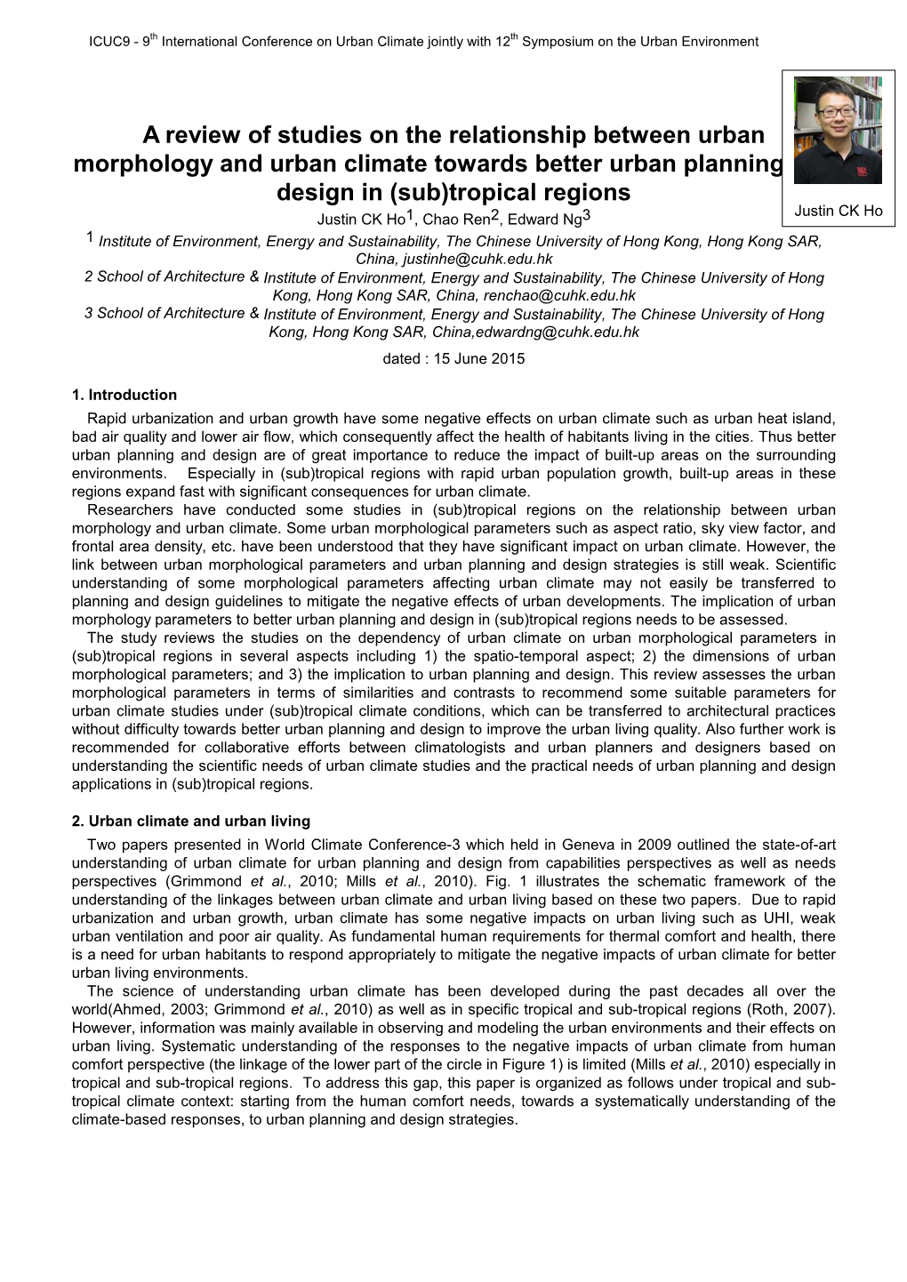 A Review of Studies on the Relationship Between Urban Morphology and Urban Climate Towards Better Urban Planning And