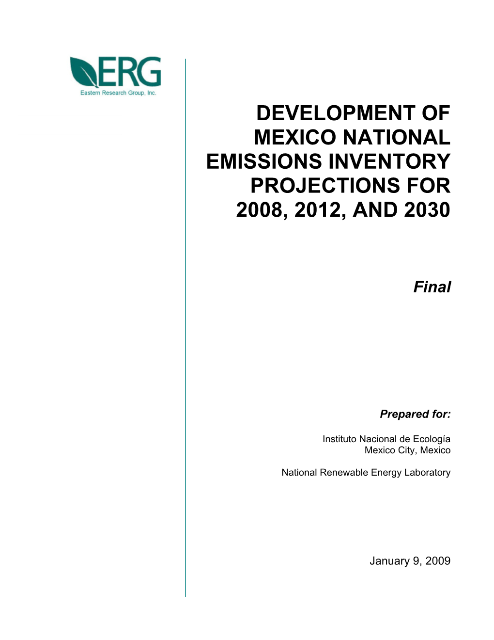 Development of Mexico National Emissions Inventory Projections for 2008, 2012, and 2030