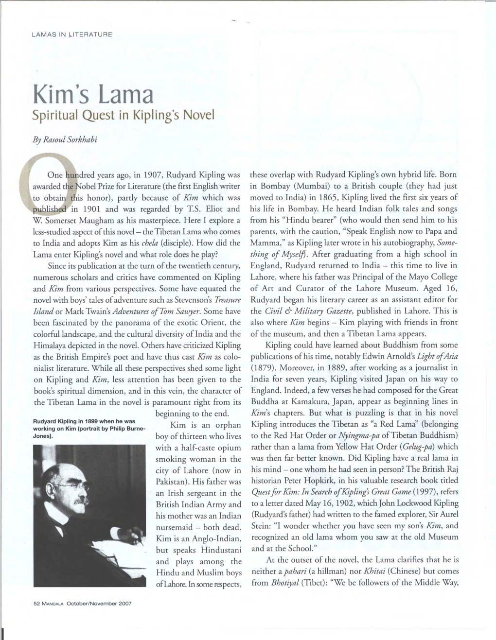 Kim's Lama Spiritual Quest in Kipling's Novel