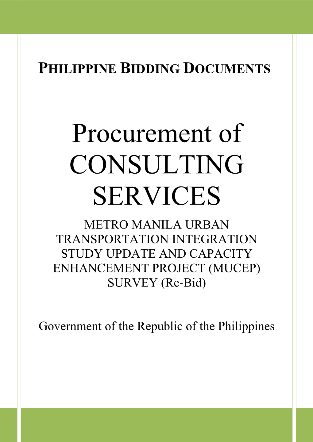 Procurement of CONSULTING SERVICES