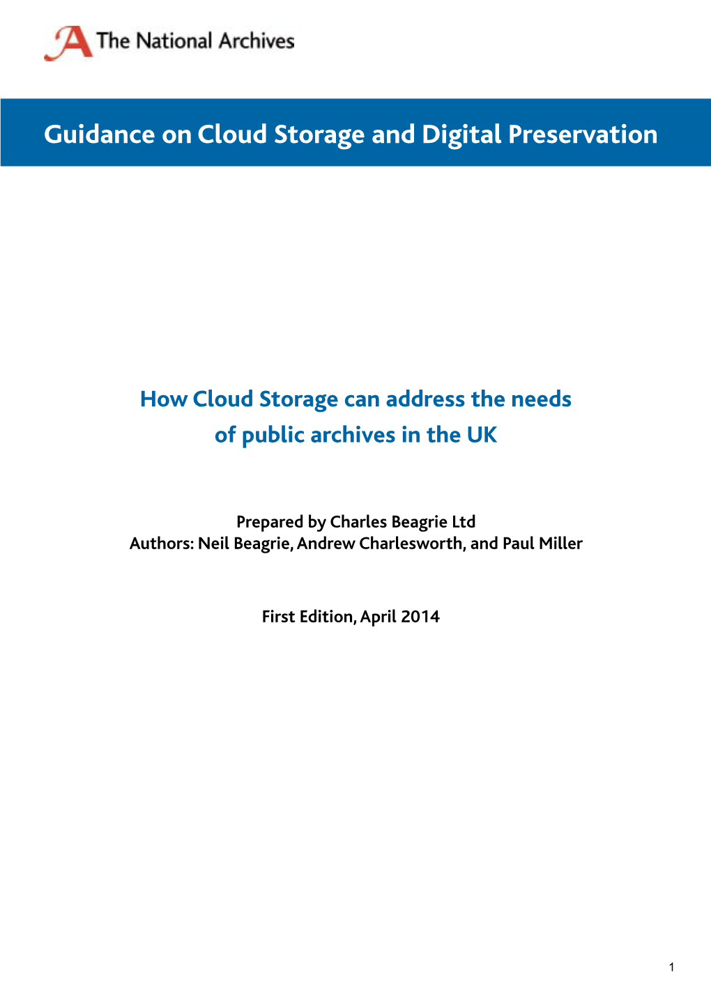 Guidance on Cloud Storage and Digital Preservation