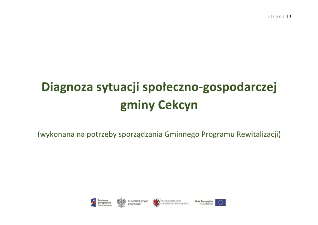 Diagnoza Sytuacji Społeczno-Gospodarczej Gminy Cekcyn