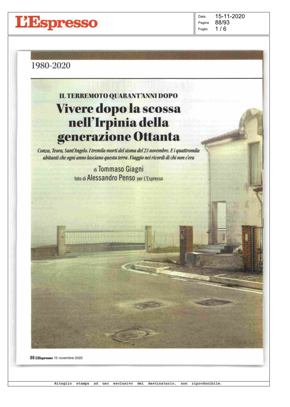 L'espresso Pagina 88/93 Foglio 1 / 6