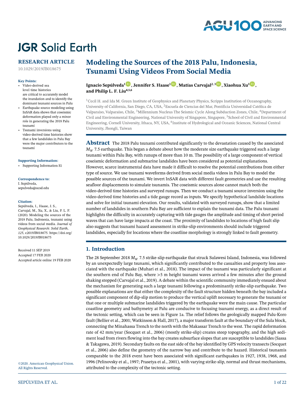 Modeling the Sources of the 2018 Palu, Indonesia, Tsunami Using