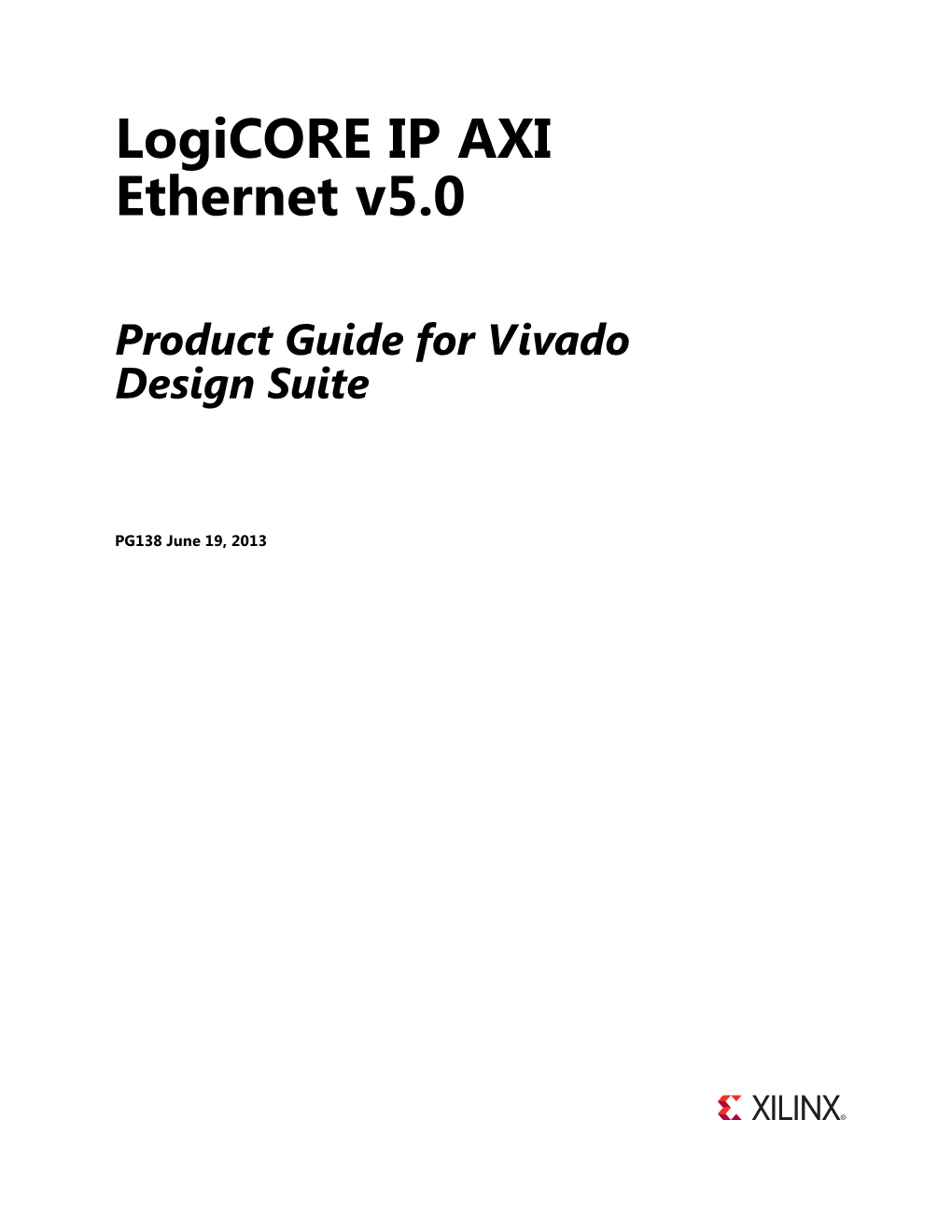 Xilinx PG138 Logicore IP AXI Ethernet V5.0, Product Guide