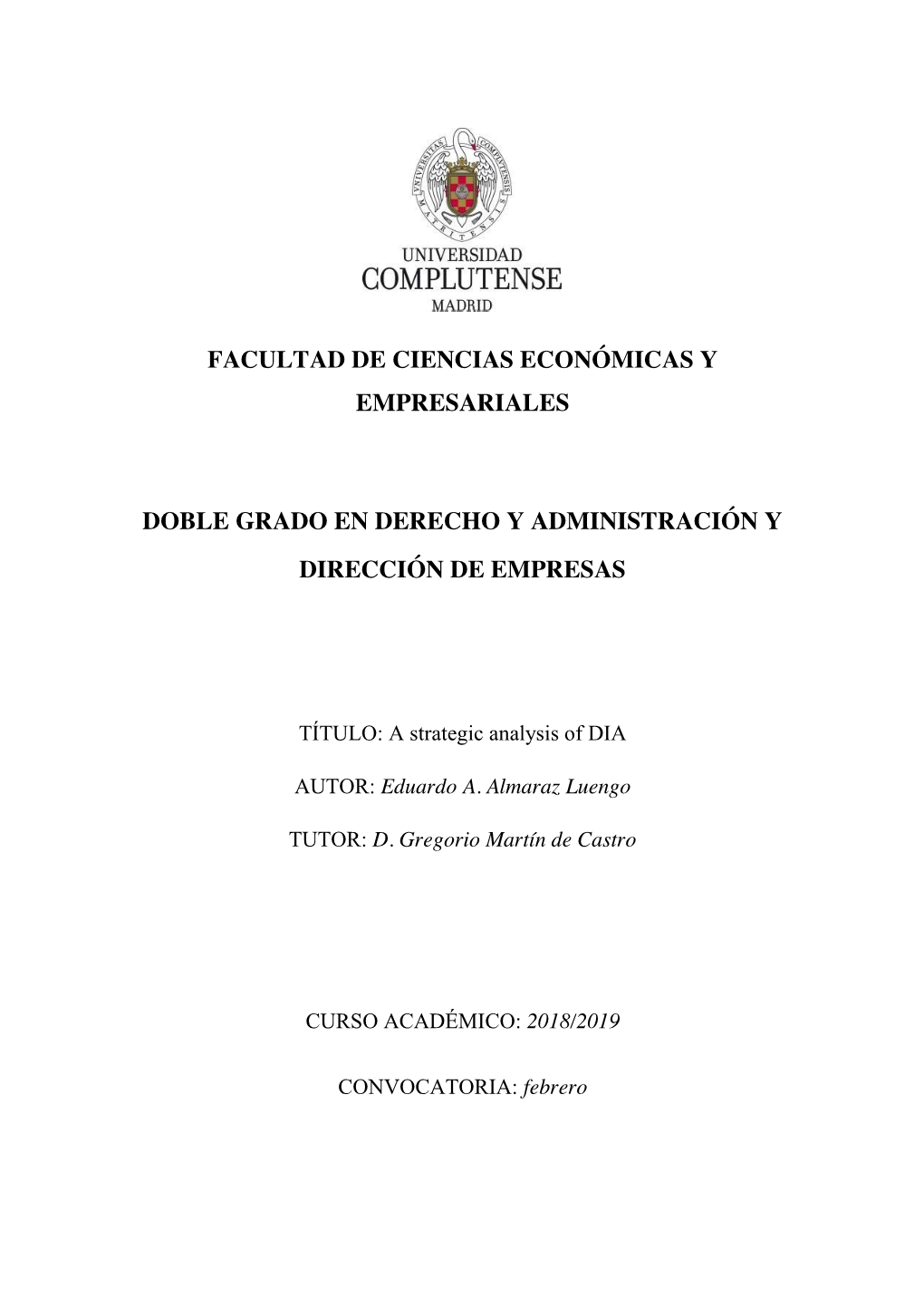 Facultad De Ciencias Económicas Y Empresariales