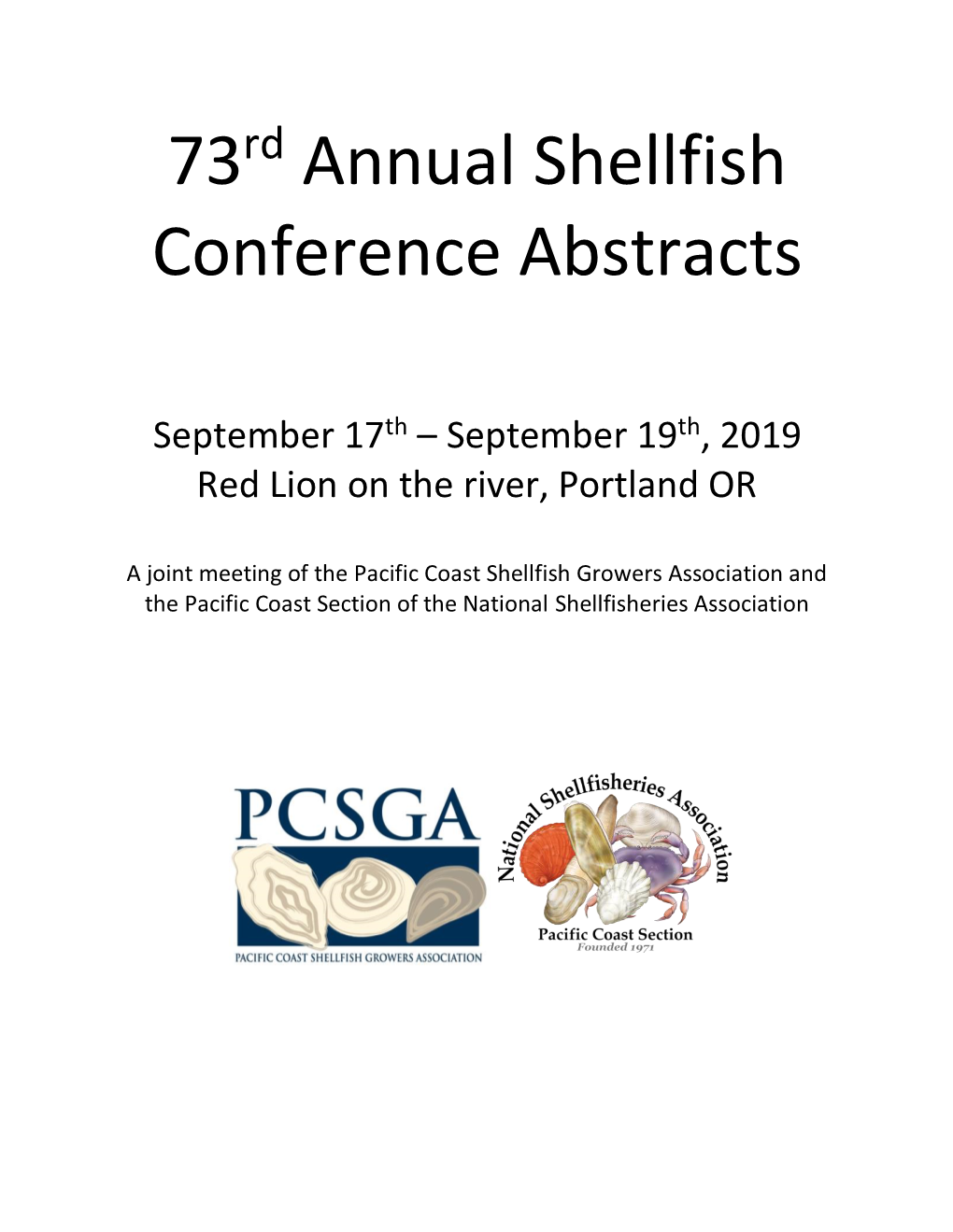 73 Annual Shellfish Conference Abstracts