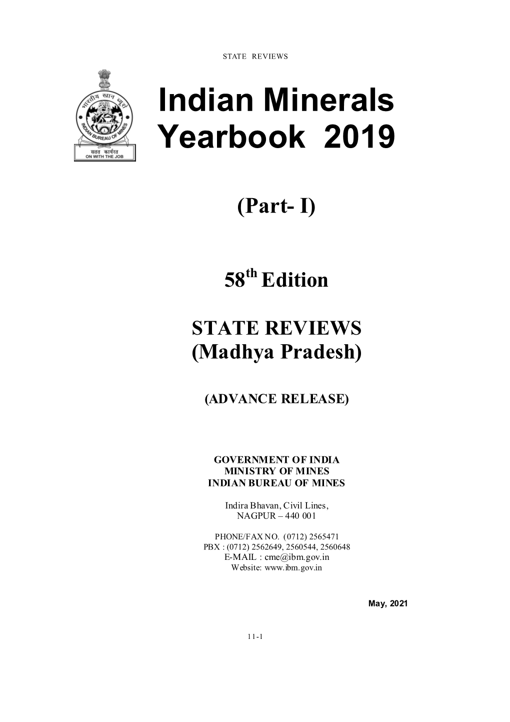 Indian Minerals Yearbook 2019