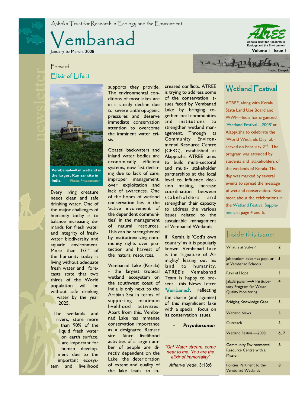 Inside This Issue: Wetland Festival