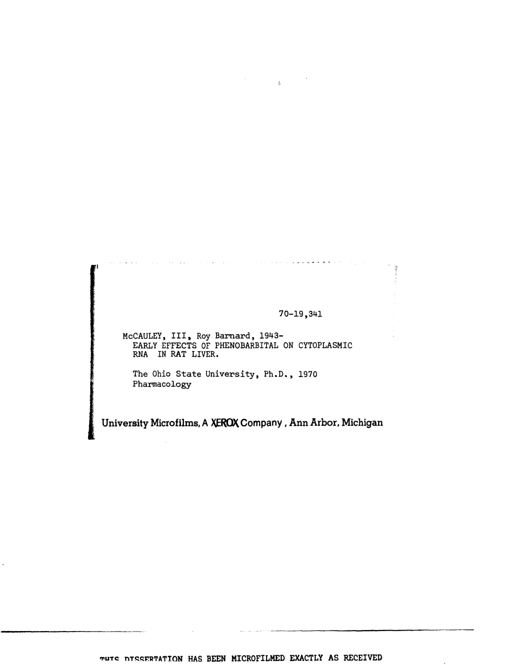 University Microfilms. a XEROX Company, Ann Arbor, Michigan