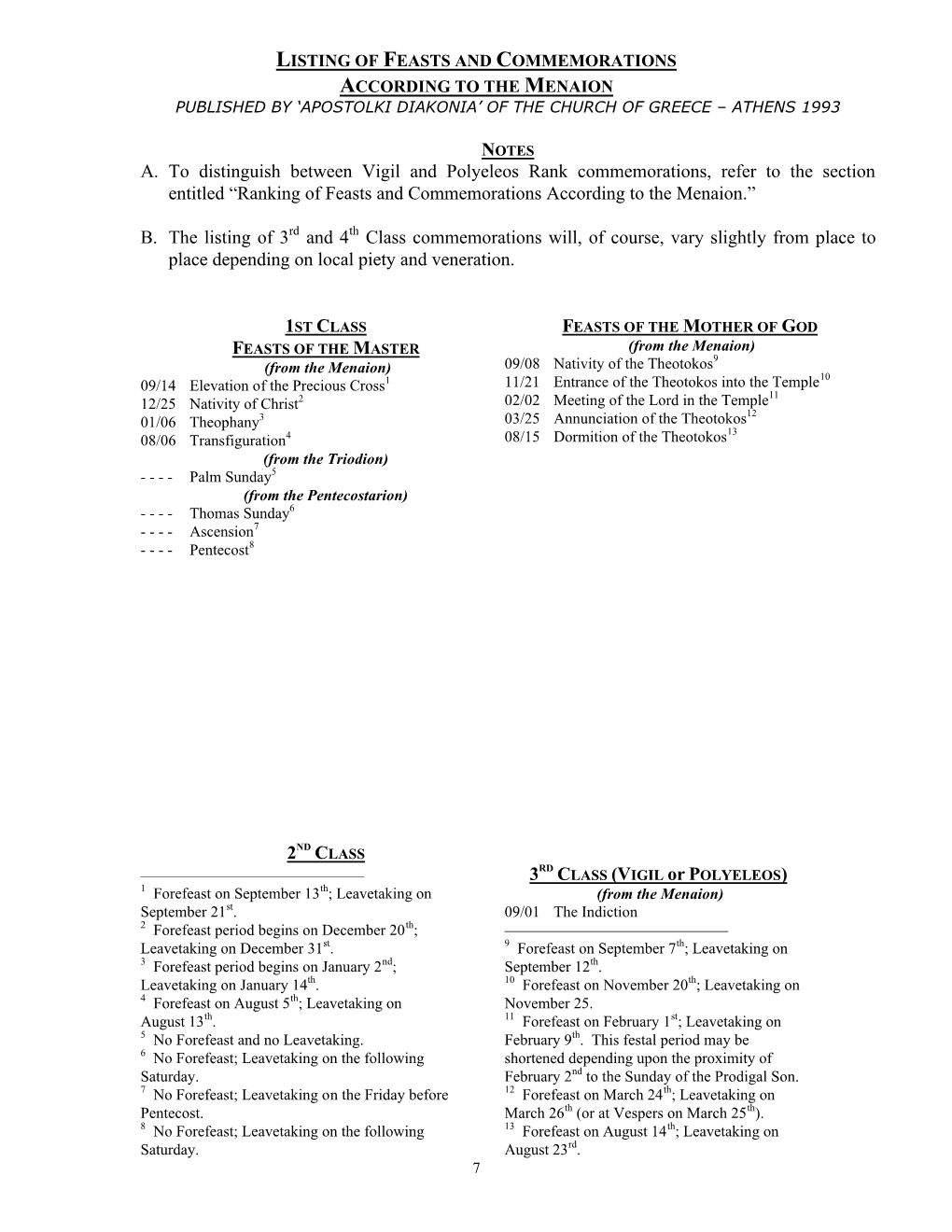 A. to Distinguish Between Vigil and Polyeleos Rank Commemorations, Refer to the Section Entitled “Ranking of Feasts and Commemorations According to the Menaion.”