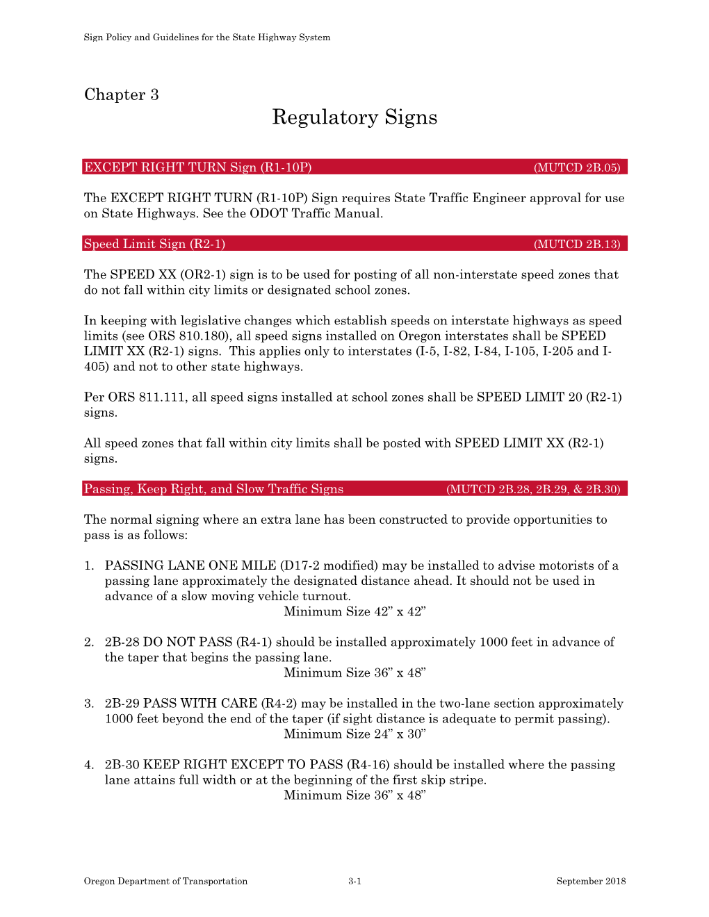 Regulatory Signs