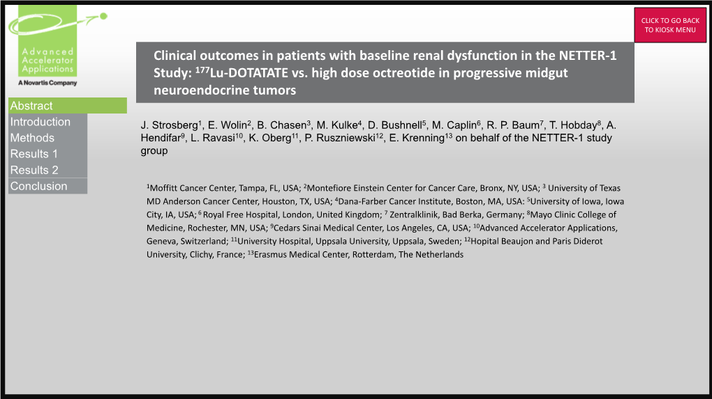 177Lu-DOTATATE Vs. High Dose Octreotide in Progressive Midgut Neuroendocrine Tumors Abstract Introduction J