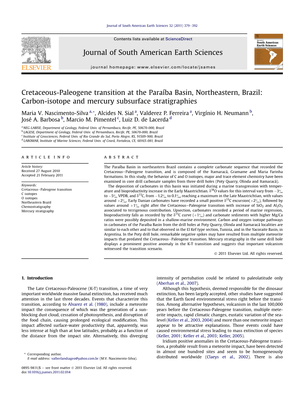 Cretaceous-Paleogene Transition at the Paraiba Basin