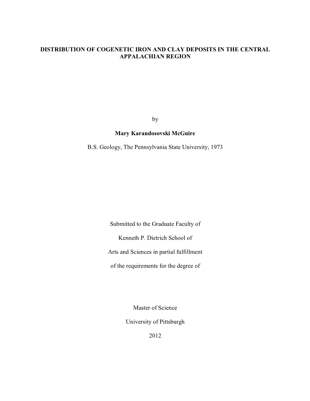 Distribution of Cogenetic Iron and Clay Deposits in the Central Appalachian Region