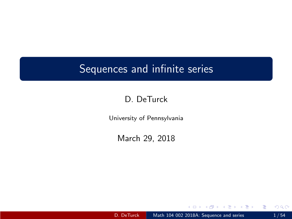 Sequences and Infinite Series