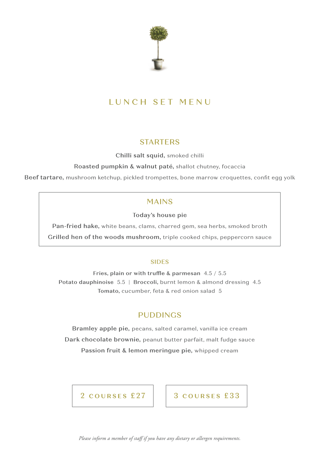 Lunch Set Menu