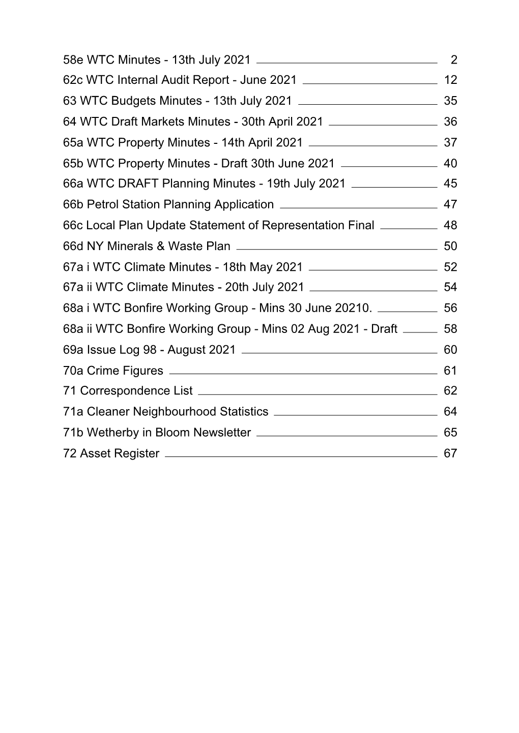 13Th July 2021 2 62C WTC Internal Audit Report