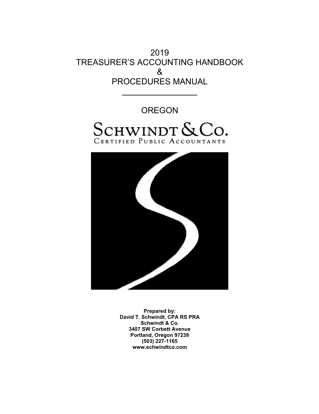 2019 Treasurer's Accounting Handbook & Procedures