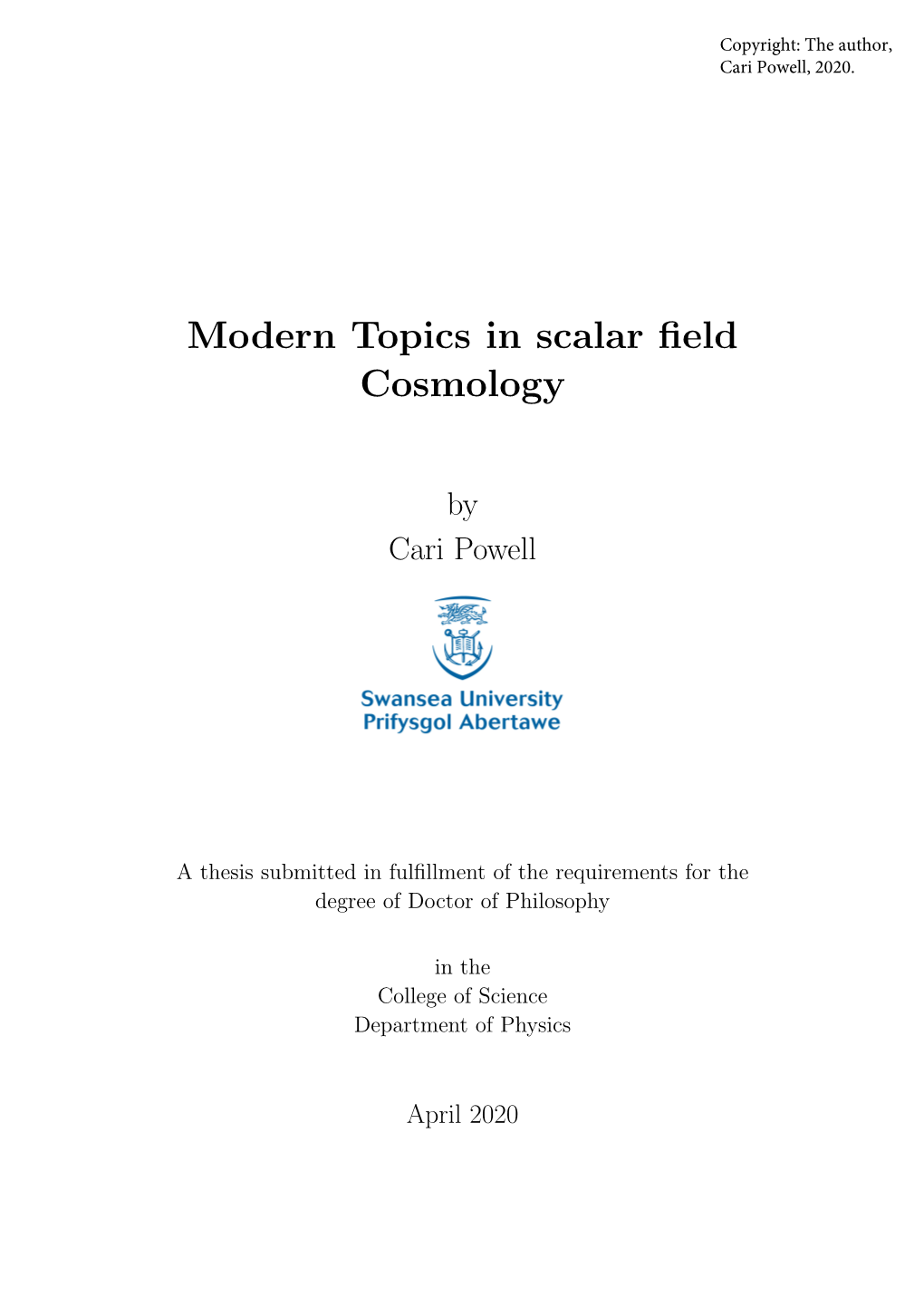 Modern Topics in Scalar Field Cosmology