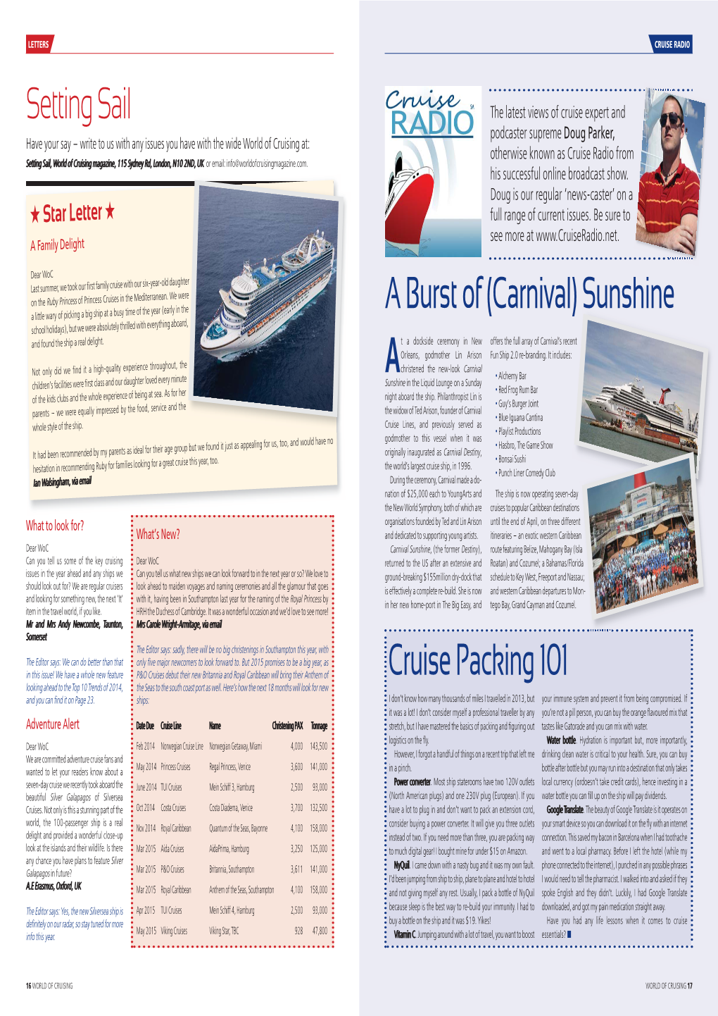 World of Cruising Magazine: Winter 2014