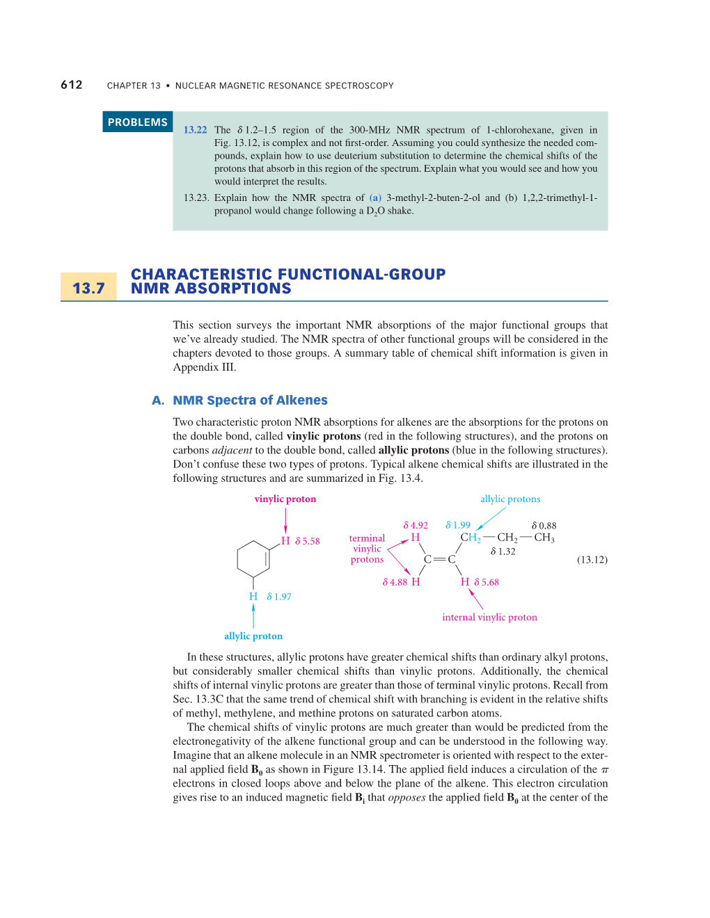 13.7 Characteristic Functional-Group Nmr Absorptions 613