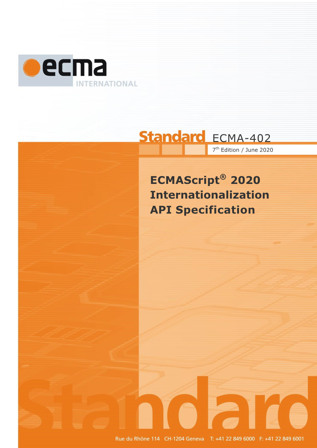 Ecmascript® 2020 Internationalization API Specification