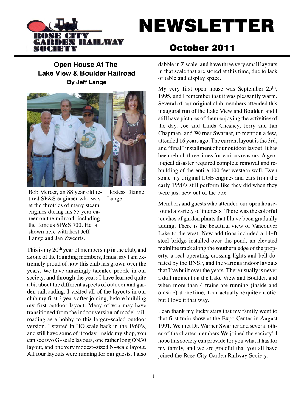 NEWSLETTER October 2011