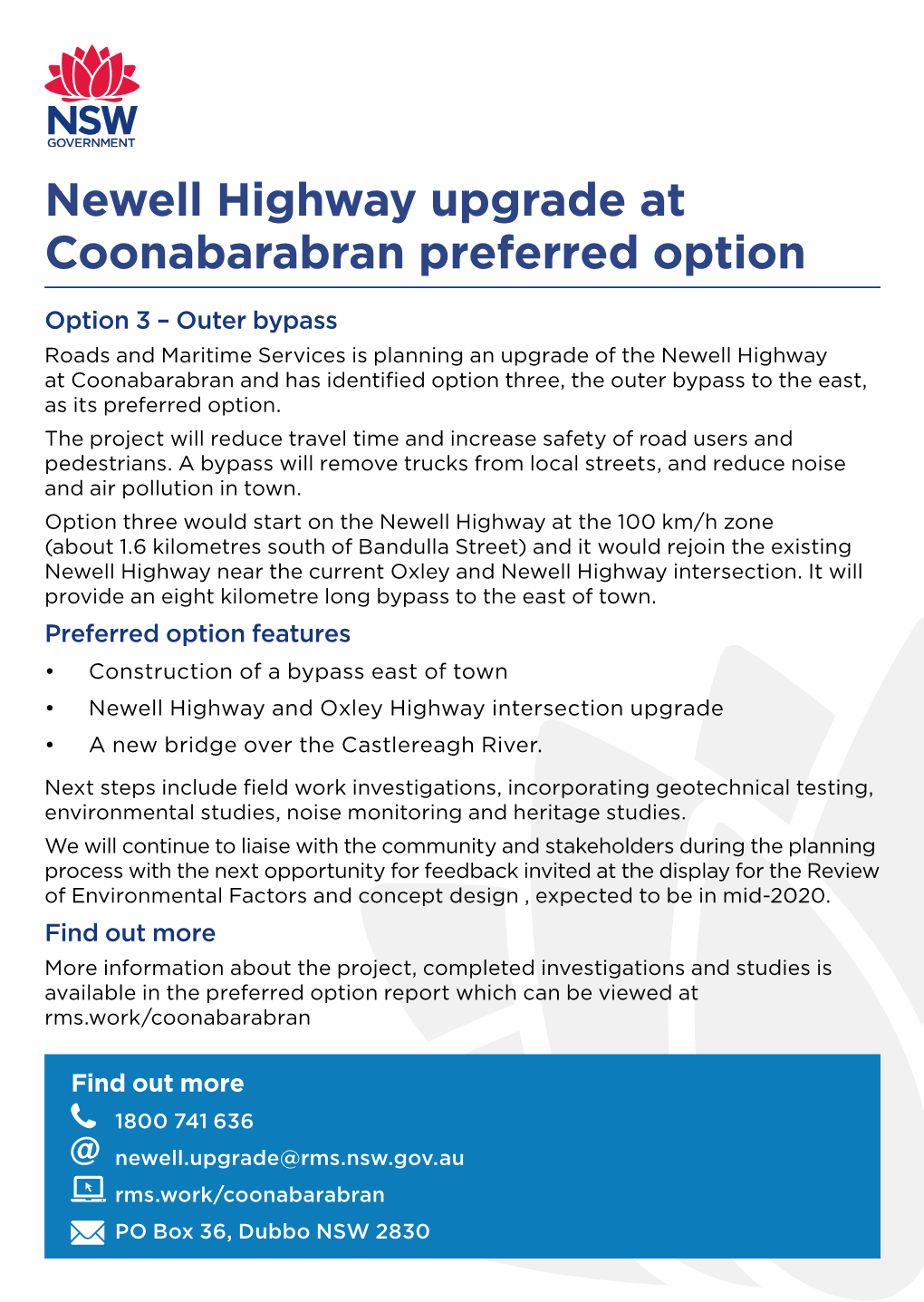 Newell Highway Upgrade at Coonabarabran Preferred Option