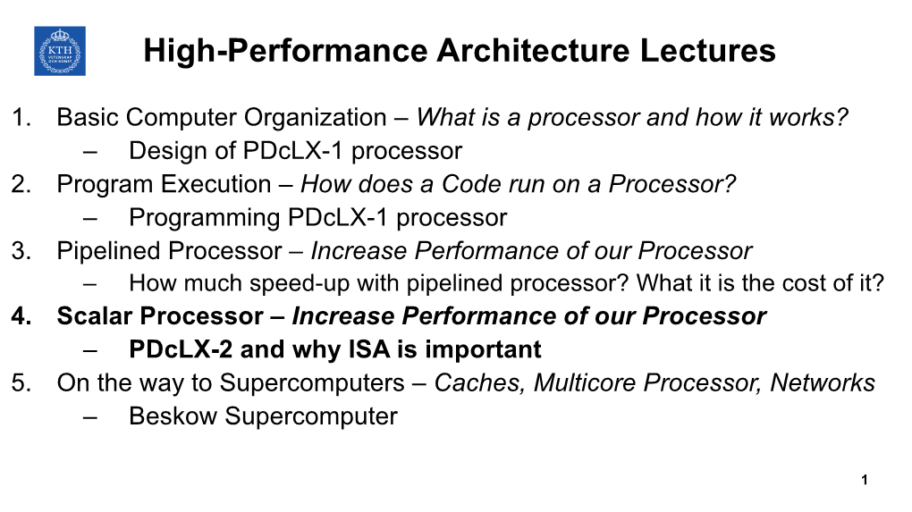 High-Performance Architecture Lectures