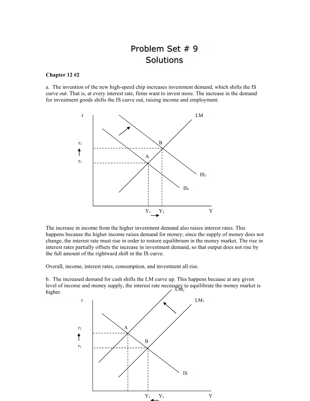 Problem Set # 9 Solutions