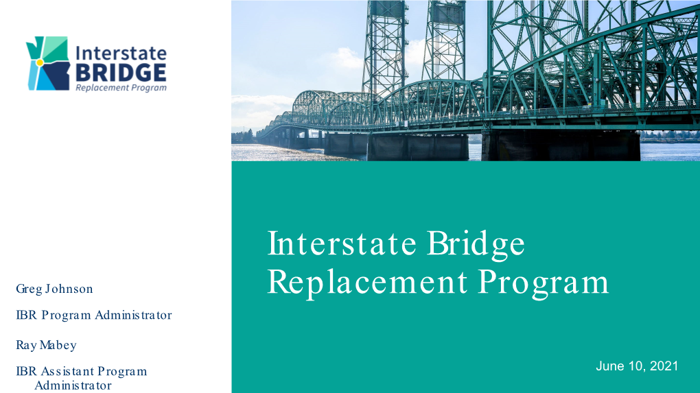 Interstate Bridge Replacement Project