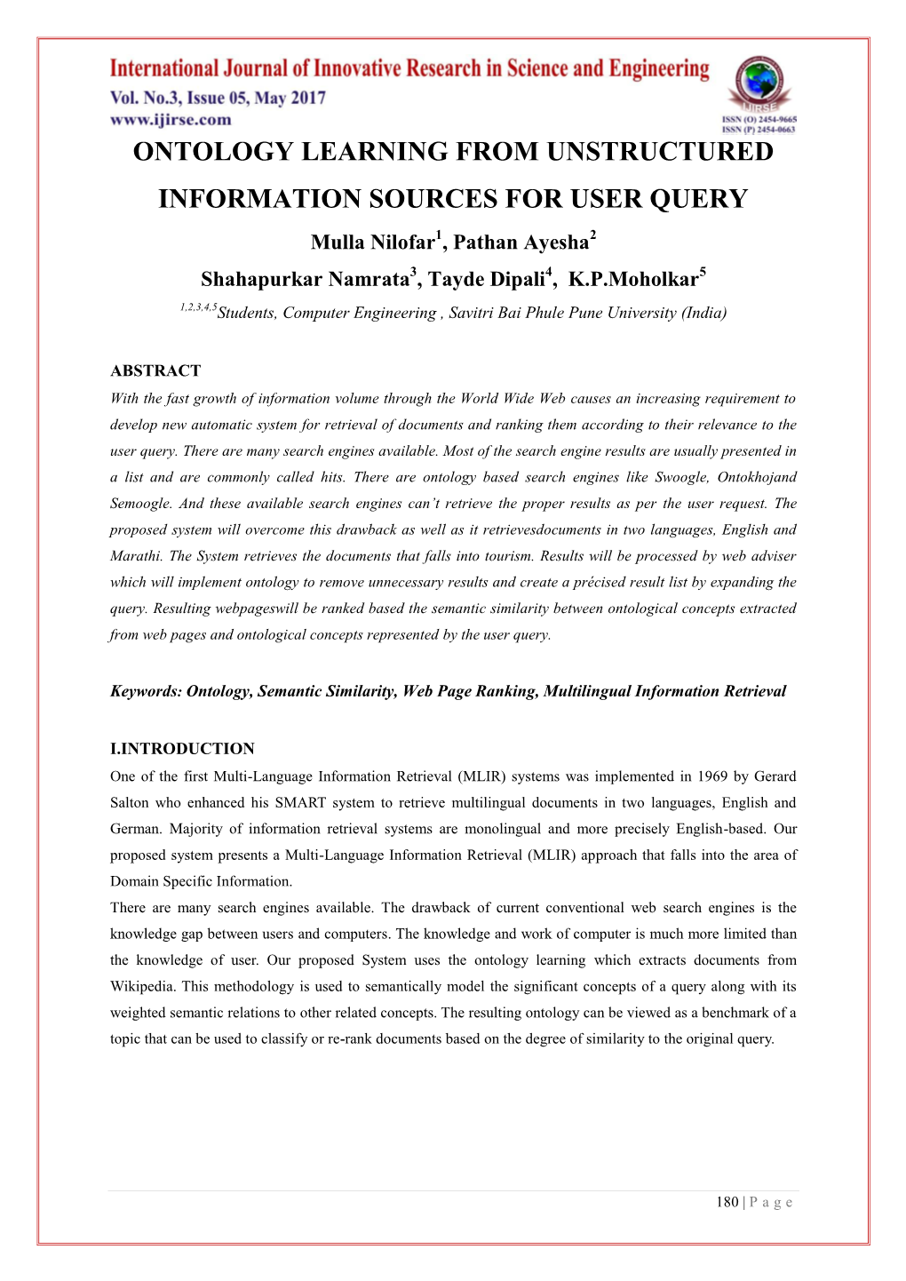 Ontology Learning from Unstructured Information