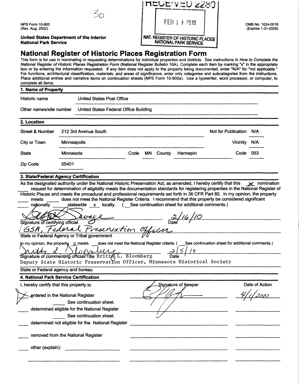 National Register of Historic Places Continuation Sheet