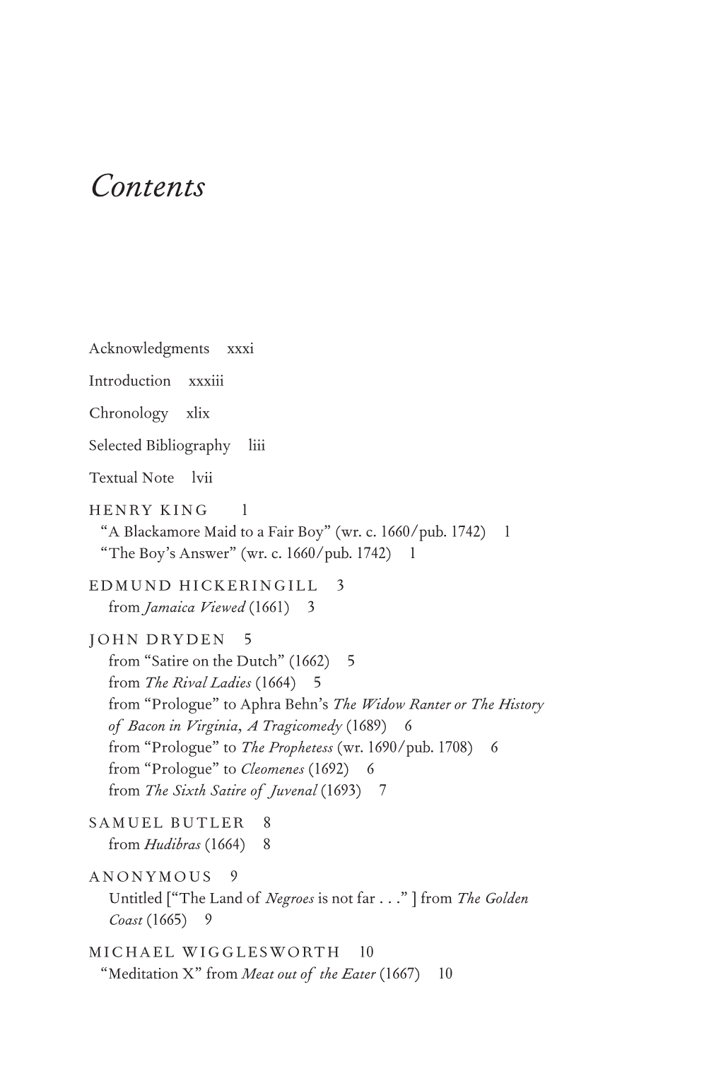 Table of Contents