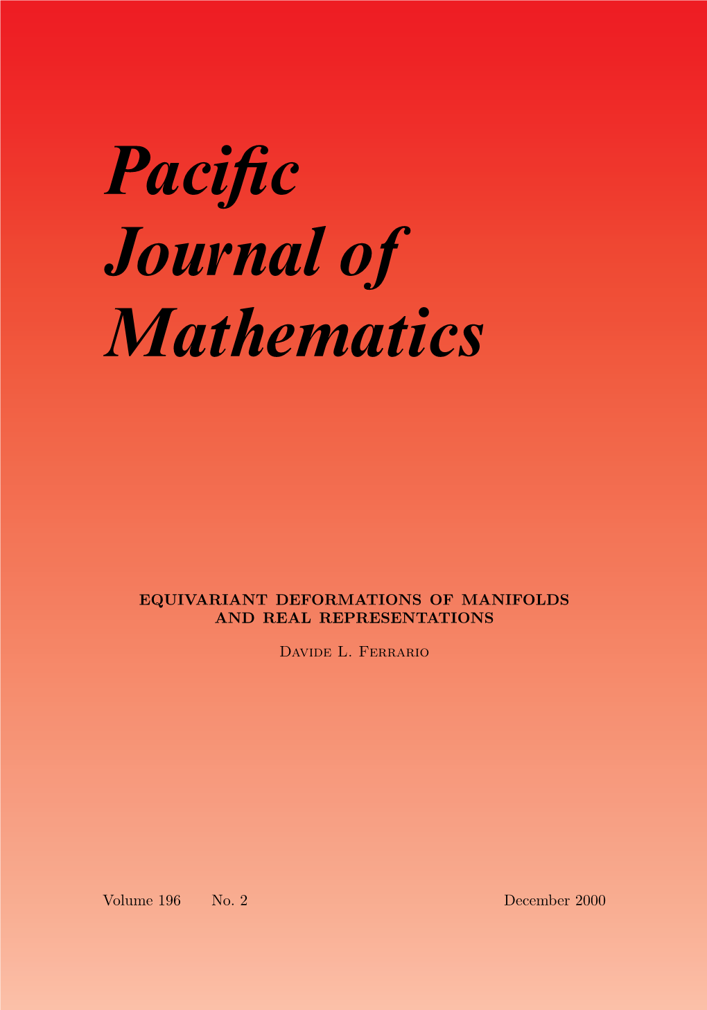 Equivariant Deformations of Manifolds and Real Representations