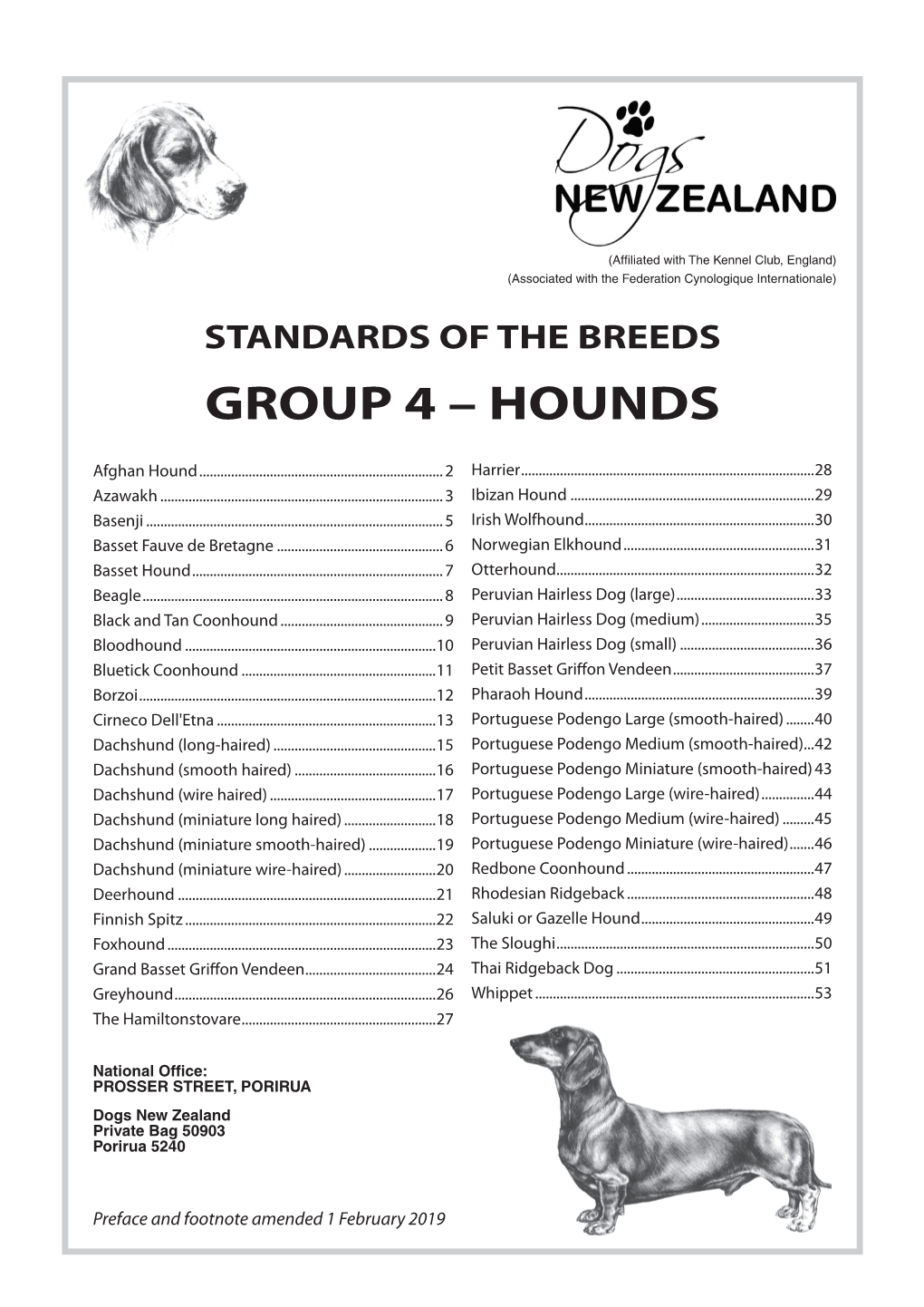 Standards of the Breeds Group 4 – Hounds