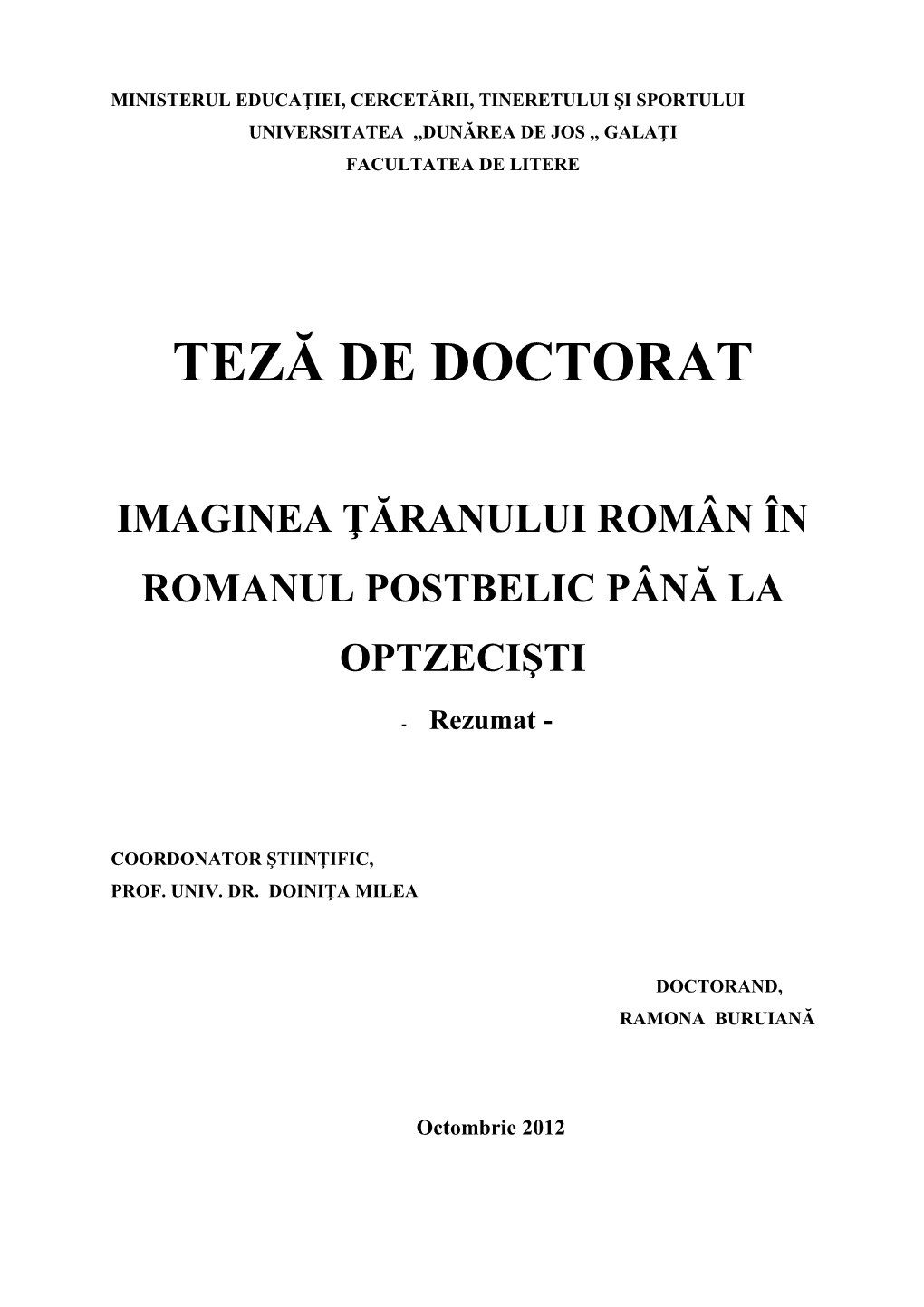 Teză De Doctorat