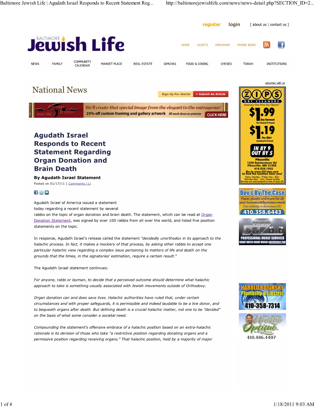 Baltimore Jewish Life | Agudath Israel Responds to Recent Statement Reg