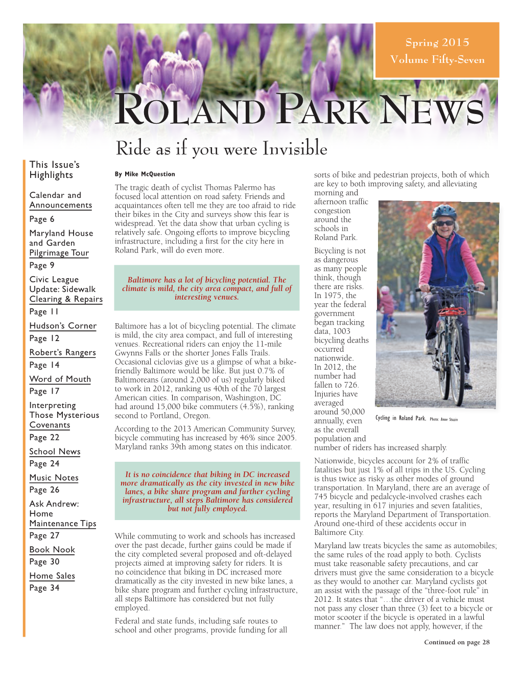 Spring 2015 Roland Park News