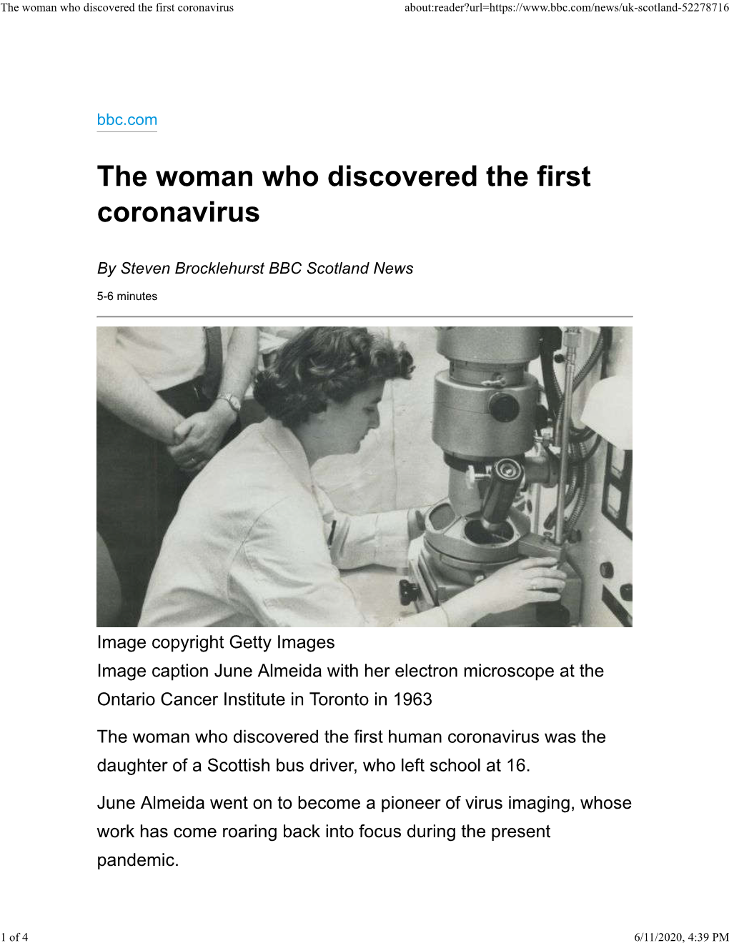 The Woman Who Discovered the First Coronavirus About:Reader?Url=