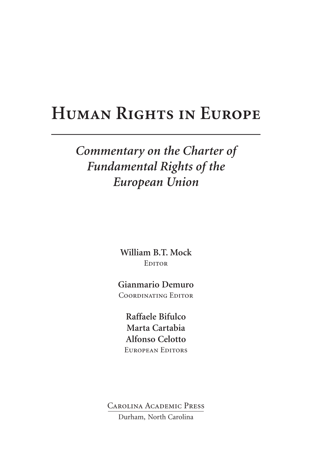 Human Rights in Europe