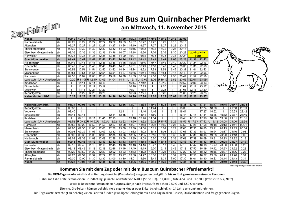 Mit Zug Und Bus Zum Quirnbacher Pferdemarkt Am Mittwoch, 11