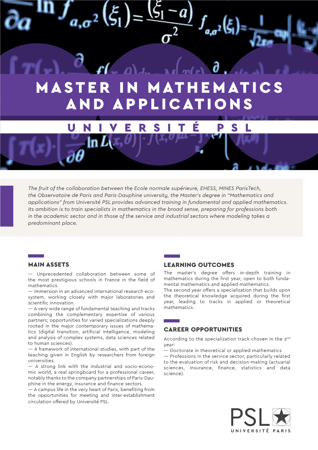 Master in Mathematics and Applications
