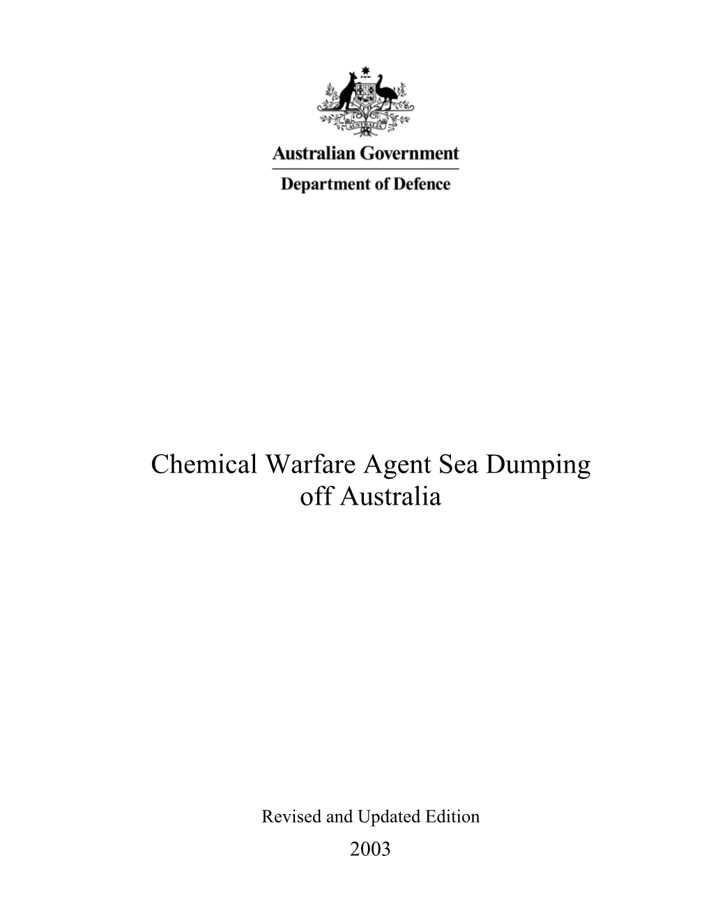 Chemical Warfare Agent Sea Dumping Off Australia